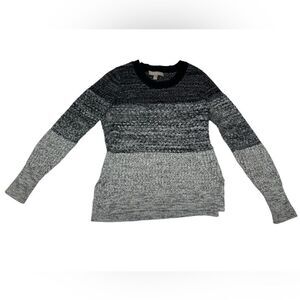 Banana Republic Ombré Gray Knit Sweater Crewneck Jumped Grey Fall Winter Neutral
